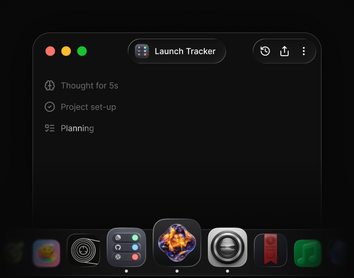AI agent building a desktop app from a prompt